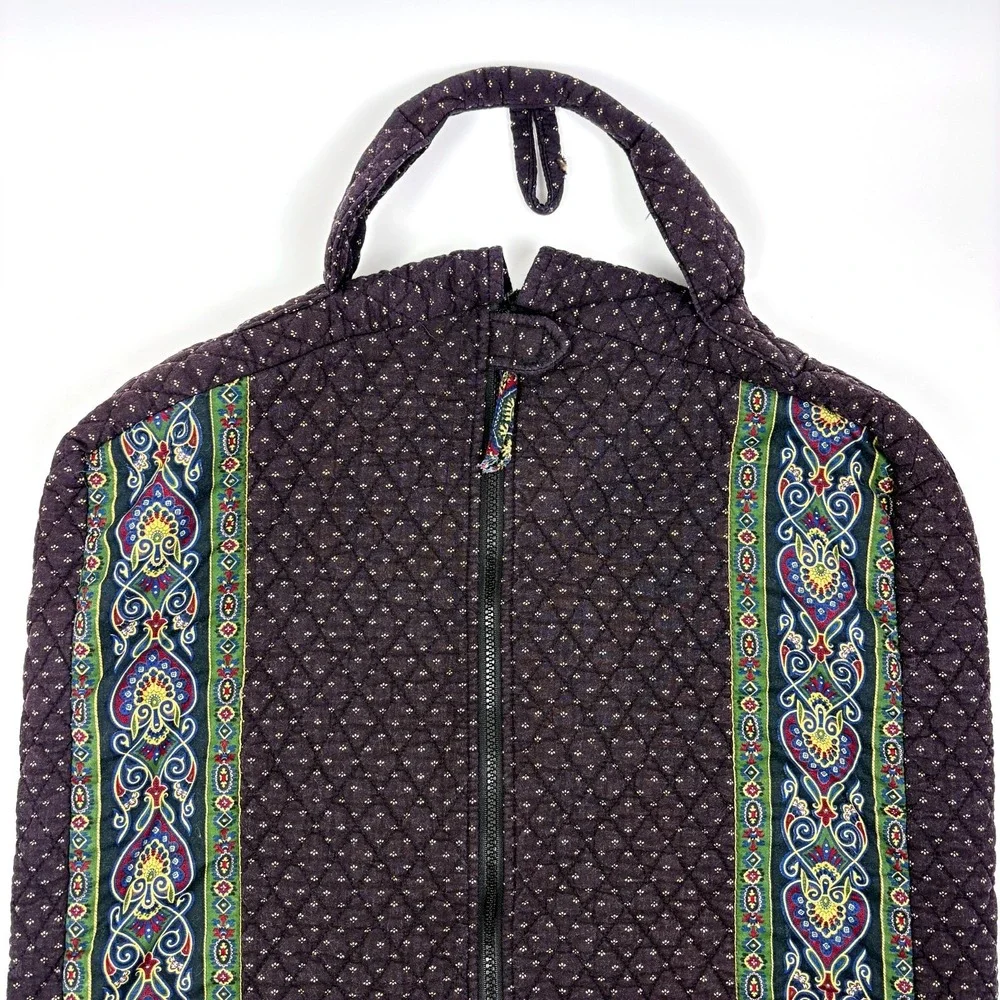 VTG Vera Bradley Garment Bag Indiana Tag Retired Fall of 1990 Black Purple Green